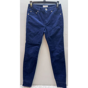 Vineyard Vines Navy Blue Jamie High Waisted Corduroy Ankle Pants Size 00, EUC